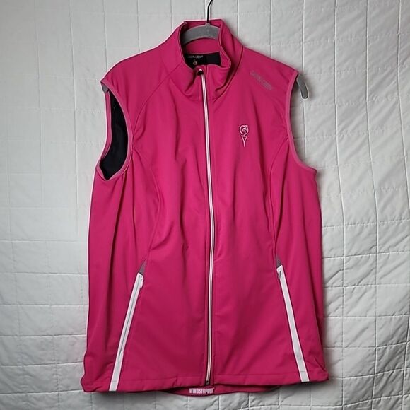 Galvin Green Vest Womens Large Pink Full Zip Golf Performance Lightweight D0001 - Picture 1 of 7